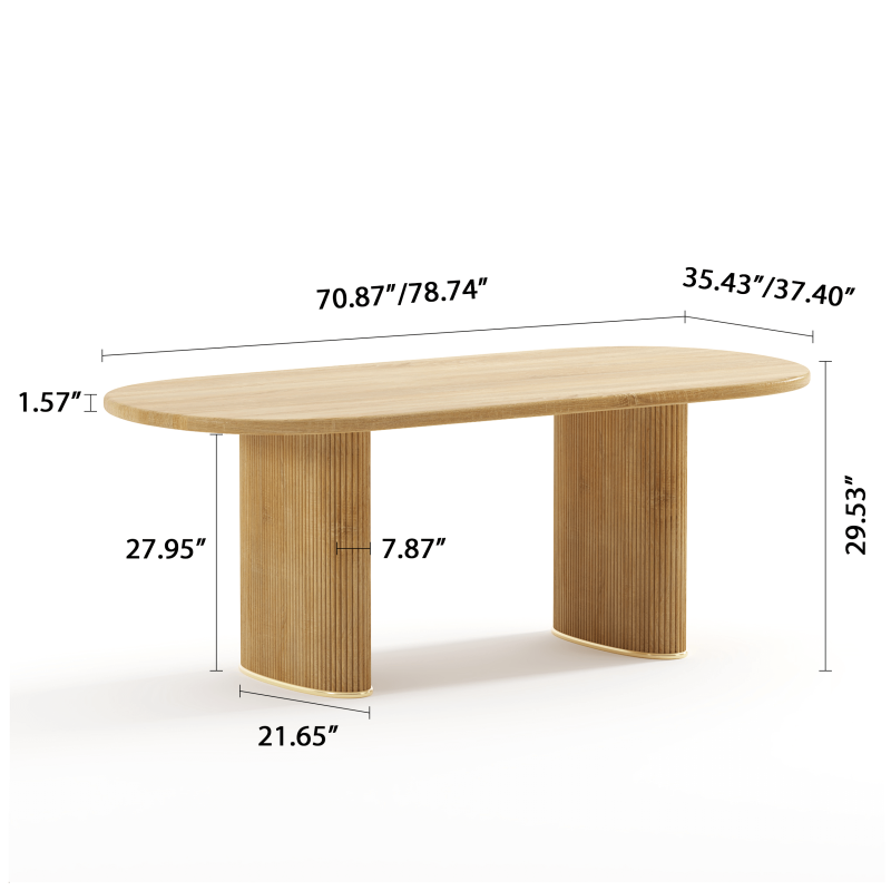 Solid Ash Wood Oval Dining Table - Image 4